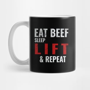 Eat Beef Sleep Lift & Repeat Keto Carnivore Gym Gains Mug